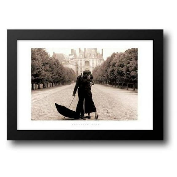 Parisian Kiss 40x28 Framed Art Print