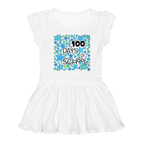 Inktastic 100 Days of School Stars in Blue Girls Toddler Dress
