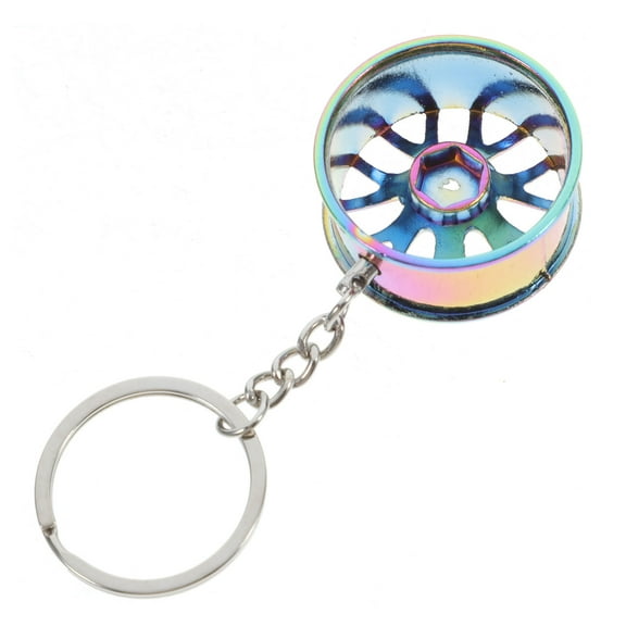 ULTNICE Cool Keyrings Zinc Alloy Hubcap Style Keychain 1Set for Car Enthusiast Use