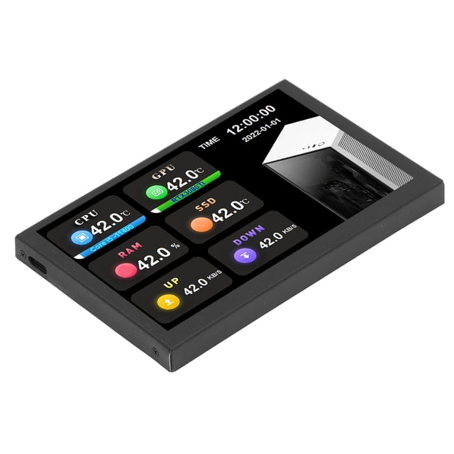 Écran Mini HD IPS, Résolution 5.0 Pouces 800x480 Moniteur de Données IPS Pleine Vue USB PC avec Port PH Type C, Connexion Facile, Réglages Personnalisables, Multi-Fonctions, Construction Robuste