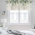 thumbnail image 3 of 2 Pack Eucalyptus Leaf Valance for Window Country Plant Linen Texture Kitchen Valance Rod Pocket Short Curtain Topper Decorative Window Treatment for Living Room Bedroom 54"x18", 3 of 8