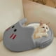 thumbnail image 1 of RKSTN Cat Bed Semi-Enclosed Cat Nest Warm Slippers Nest Four Seasons General Dog Nest Pet Bed Cat Sleeping Bag Large Gray, 1 of 6