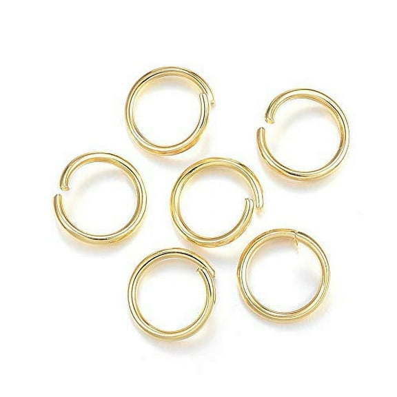 HDSupplies 100 Pieces - 304 Gold Tone Stainless Steel Jump Rings - 10mm - 17 Gauge (1.2mm Thickness)