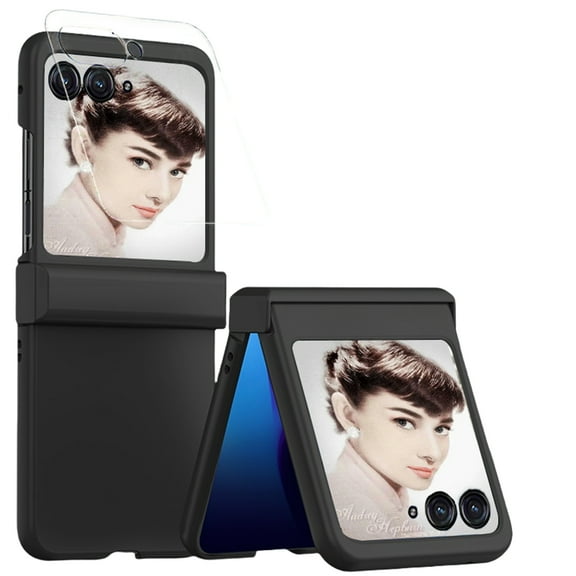 CCSamll Case for Motorola Razr  2025 with Screen Protector, Hinge Protection Phone Case Slim Fit Full Body Shockproof Cover for Moto Razr Plus 2025 /2024 /Razr 60 Pro FGM Black