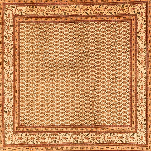 Ahgly Company Indoor Square Persian Orange Traditional Area Rugs, 7' Square