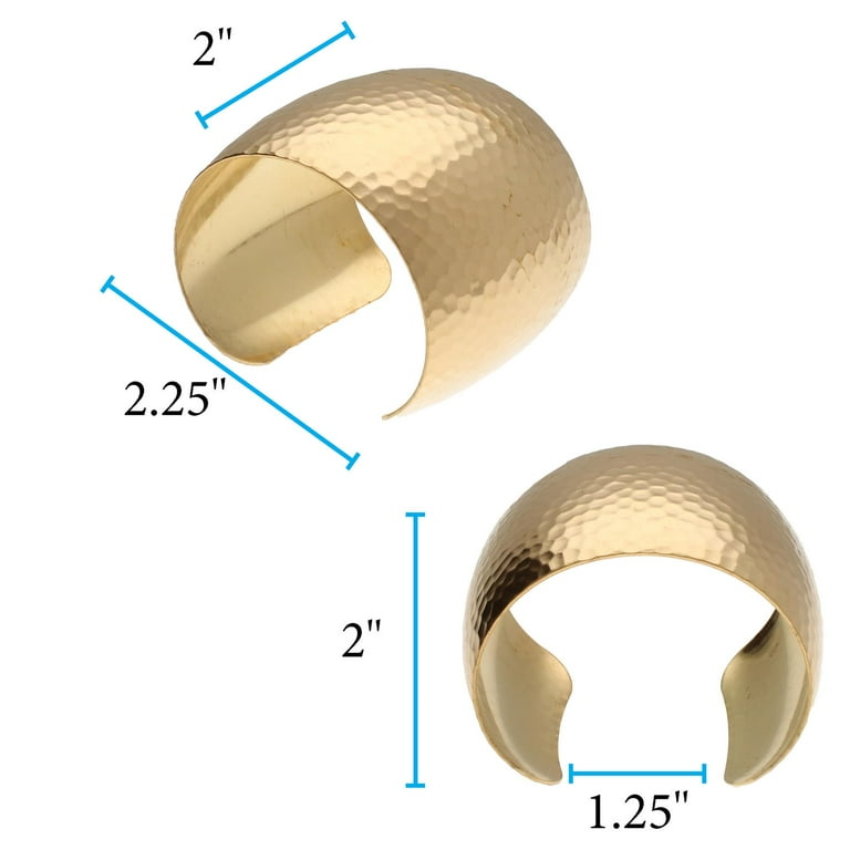 The Beadsmith Raw Brass Adjustable Cuff Bracelet - 3" Wide Open Bangle For Men & Women, DIY