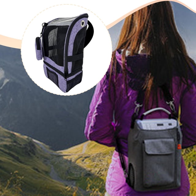 Mochila para concentrador de oxígeno, duradera, práctica, portátil y profesional. Bolsa de transporte para concentrador de oxígeno y . Púrpura
