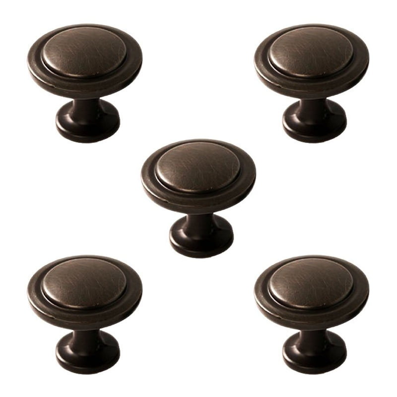 5 Pack of Round Wide Ridge Hardware Knobs Kitchen, Furniture