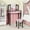 Pink + Black, variant on Costway Kids Vanity Set Toddler Makeup Table & Stool with Tri-folding Mirror Drawer Blue