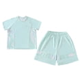 thumbnail image 5 of NAISIBABY Girls Athletic Outfit Sets, Sun Protection Quick Dry Short Sleeve T-Shirt & Shorts Summer Breathable Activewear 2-Piece Army Green Size 7, 5 of 6
