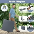 thumbnail image 6 of ZOPan 6ft Plastic Folding Table, 350 LBS Outdoor Heavy Duty Folding Tables with HDPE Tabletop, Handle, Lock, Foldable Rectangle Portable Utility Card Table for Picnic, Party, Camping, Dining, 6 of 10