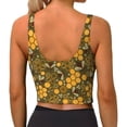 thumbnail image 3 of Bixox Women's Bees and Honeycombs Pattern Fitness Navel Tank Top U-Back Yoga Tank Top Sweatshirt Sports Bra, 3 of 7