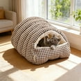 thumbnail image 5 of Large Pet Bed Removable Washable Cover Enclosed P Cat Dog House Winter Warm Bed with Bolster Sides Cozy Cave Bed for Small Medium Dogs Cats Pet Villa Cushion Mat, 5 of 6