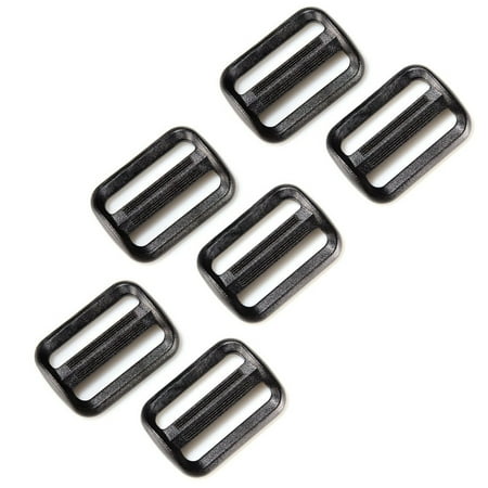 - Pack of 6 Plastic Snap Tri Glide Backpack Strap Clip Set Adjuster - 1 inch