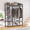 thumbnail image 3 of Tribesigns Free-standing Closet Organizer Garment Rack with 6 Storage Shelves and Hanging Bar, 3 of 7
