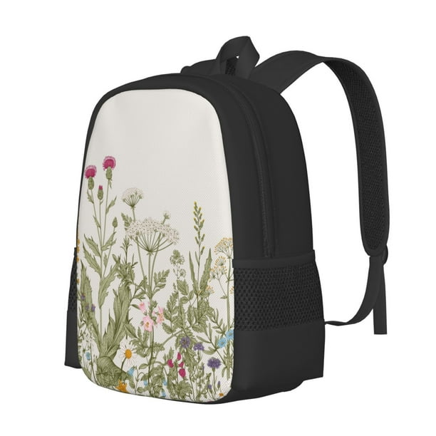 Disketp Herbs and Wildflowers Mochila Minimalista de Gran Capacidad, Mochila de Viaje para Escuela, Trabajo o Uso Diario