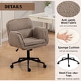 thumbnail image 4 of Pawverly cross-over office chair, with wheels, ergonomic swivel design, 5-position adjustable armrests, thick padded backrest, brown teddy bear plush vanity chair., 4 of 9