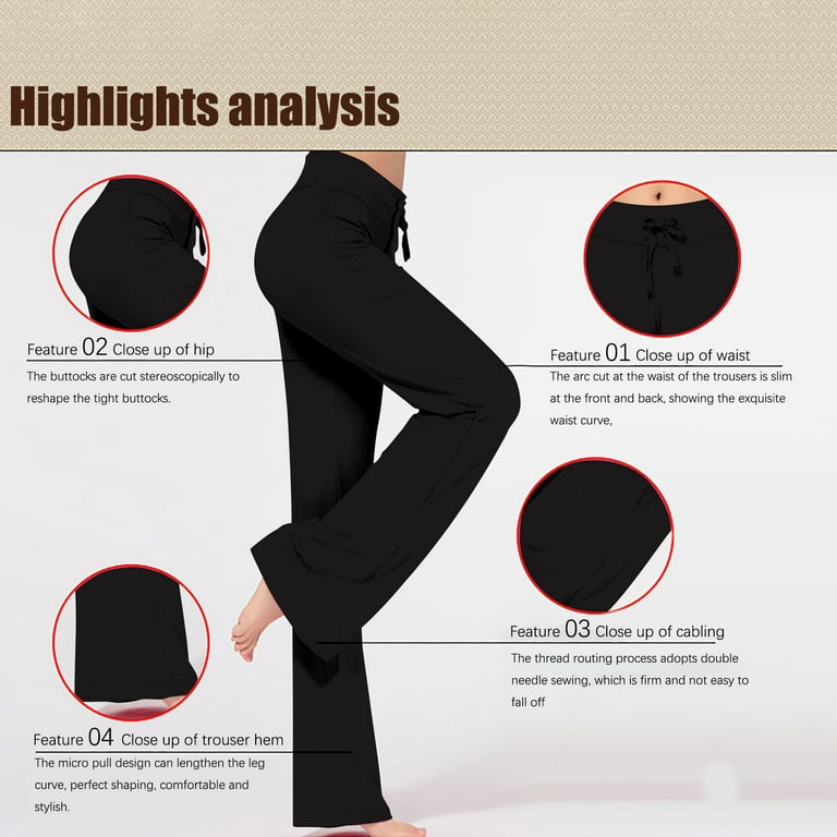 UHUYA Women Plus Size Sweatpants Loose High Waist Wide Leg Pants Workout  Out Leggings Casual Trousers Yoga Gym Pants Black S US:4 