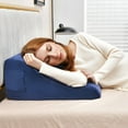 thumbnail image 2 of Costway Bed Wedge Pillow with Smooth Zipper Side Pockets Support for Back Navy, 2 of 6
