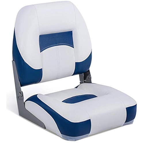 NORTHCAPTAIN S1 Deluxe High Back Folding Boat Seat,White/Blue