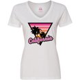 thumbnail image 3 of Inktastic California with Triangle and Palm Trees Women's V-Neck T-Shirt, 3 of 5