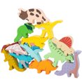 thumbnail image 4 of Juguetes de dinosaurio apilables de madera para niños, bloques de construcción de equilibrio, juguetes apilables de animales para niños y niñas, 4 of 5