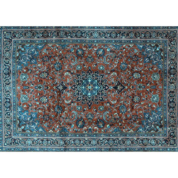 Ahgly Company Indoor Rectangle Medallion Light Blue Traditional Area Rugs, 2' x 4'