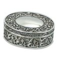 thumbnail image 2 of Leeber 86862 Elegance Nickel Plated Oval Jewelry Box, 5 x 4.25 in., 2 of 2