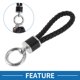 thumbnail image 2 of Llavero de coche Unique Bargains, llavero universal con anillo para llaves de control remoto, cuero sintético, aleación de zinc, tono plateado, negro, 1 pieza, 2 of 6