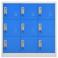 thumbnail image 2 of vidaXL Locker Cabinets 5 pcs Light Grey and Blue 90x45x92.5 cm Steel, 2 of 5