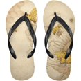 thumbnail image 2 of GZHJMY Flip Flops Slippers for Women/Men Outdoor Summer Beach Sandals Shower Shoes with Retro Beige Honey Bees And Sunflowers Element Summer Slippers, 2 of 7