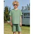 thumbnail image 3 of Arshiner Boys Drop Shoulder T-Shirt & Drawstring Waist Shorts Set Casual Summer Clothes, 3 of 6