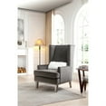 thumbnail image 5 of Wilshire Dark Gray High back Velvet Accent Chair with Faux Fur Pillow, 5 of 5