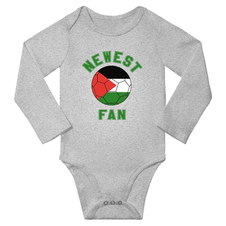 

Newest Palestine Soccer Football Fan Baby Long Sleeve Rompers Clothes Outfits (Gray 6 Months)