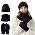 thumbnail image 3 of Wipya Winter Warm Knit Set Beanie Hat Touchscreen Gloves And Neck Scarf For Women Outdoor Cold Protection Essential SizeBlack, 3 of 6