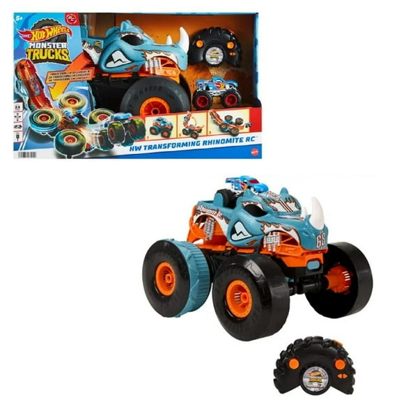 Vehículo a Control Remoto Hot Wheels Monster Trucks Rhinomite 2 en 1