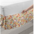 thumbnail image 2 of Yellow and White Bed Skirt, Colorful Fish Scales Like Illustration Little Arches Half Circles, Elastic Bedskirt Dust Ruffle Wrap Around for Bedding Decor, 4 Sizes, Multicolor, by Ambesonne, 2 of 2