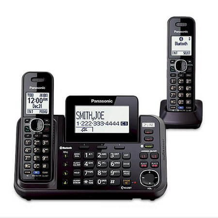 Panasonic KX-TG9542B DECT 6.0 Plus 2-Line 2 Handset Digital Cordless Answering (Best 4 Line Cordless Phone System Reviews)