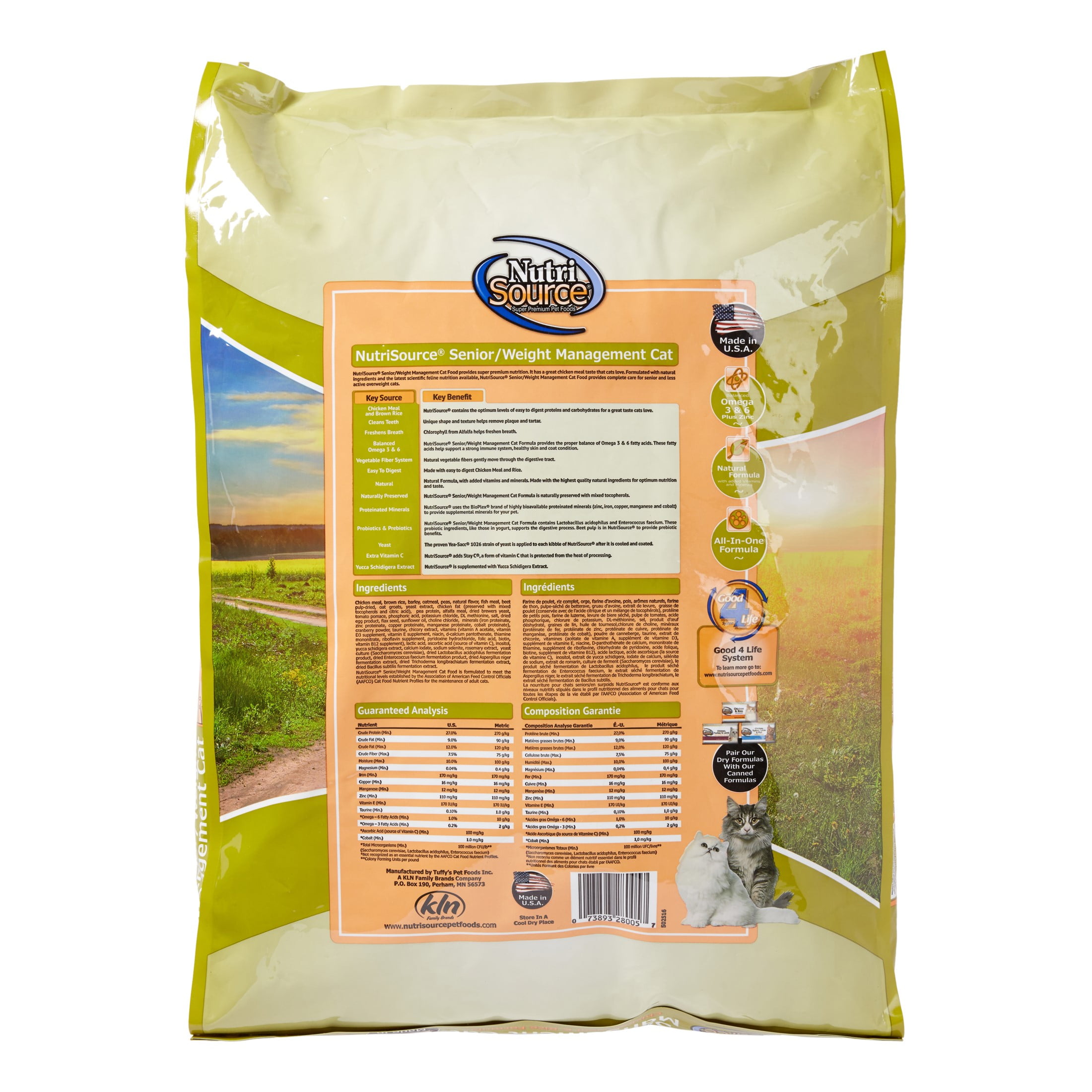 NutriSource Cat Senior Weight Management Chicken Peas Formula 16Lb Walmart