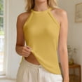 thumbnail image 5 of Tank Top Women Sleeveless Halter Tanktops with Built in Bras Slim Fitted Sports Bras Basic Tops for Woman, 5 of 5