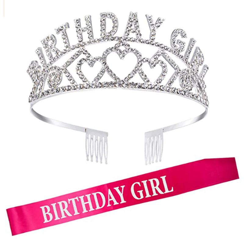 Yaoping Birthday Sash and Tiara Crown for Happy Birthday Party Supplies