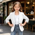 thumbnail image 4 of Odeerbi Chaqueta Blazer de Manga Larga Chal Cuello Uniforme Escolar Chaqueta de Traje Formal, 4 of 9