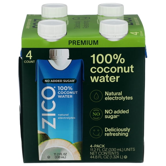 (Pack Of 4) Zico Water 100 Percent Coconut 4 Pack 44.64 Fo