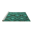 thumbnail image 2 of Ahgly Company Machine Washable Indoor Square Southwestern Turquoise Blue Country Area Rugs, 8' Square, 2 of 4
