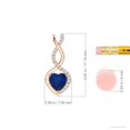 thumbnail image 5 of Angara Natural Blue Sapphire Infinity Heart Pendant Necklace in 14K Rose Gold for Women - Natural Blue Sapphire Necklace, 5 of 10