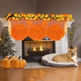 thumbnail image 2 of Fall Thanksgiving Decorations Mantle Scarf for Fireplace 20 x 60 Inch Orange Lace Pumpkin Maples Leaves Fireplace Mantle Scarves Cover Fall Decorations f, 2 of 6