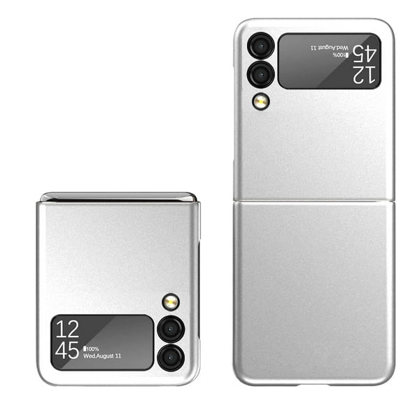 For Samsung Galaxy Z Flip 5 Flip Snap On Premium Matte Finish Case Cover - Silver