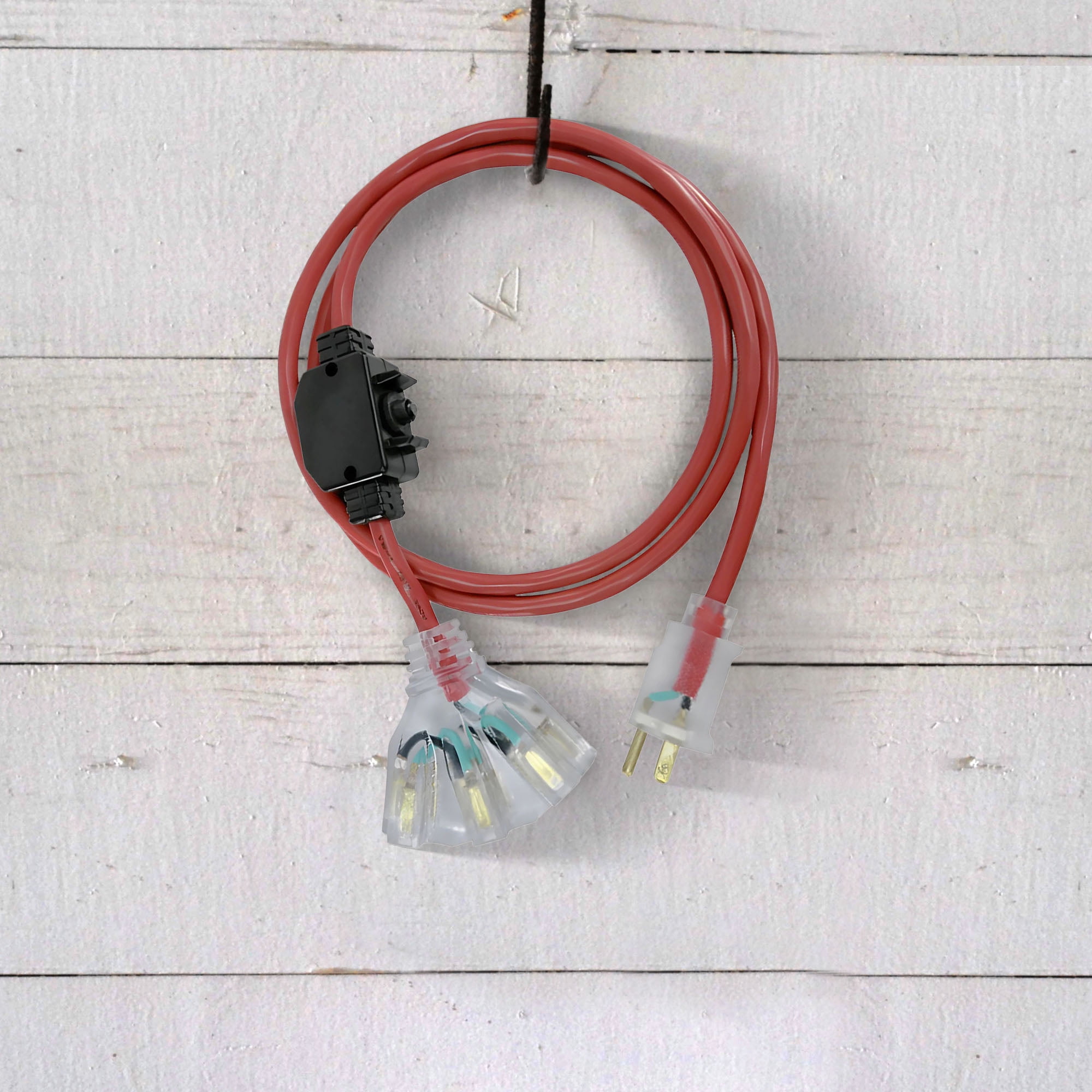 Master Electrician 50 Feet Extension Cord with Fan Tap and Circuit Breaker