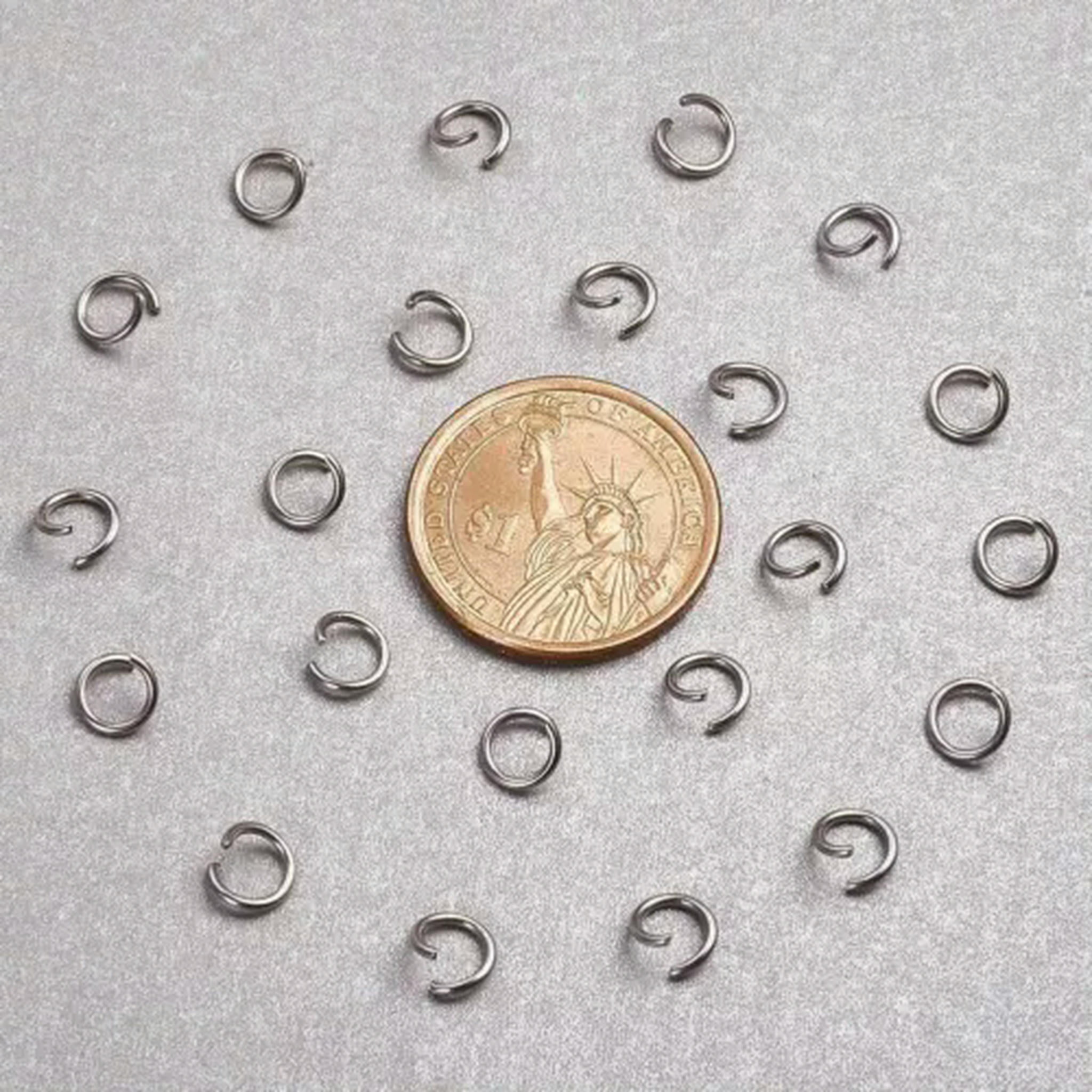 U8MO 4000pc Strong 304 Stainless Steel Open Jump Rings 18 Gauge Unsoldered Loop 5~8mm-5mm