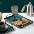 thumbnail image 4 of Luxury Serving Tray with Handles Surface Coating Snack Candy Jewelry Tray green, 4 of 7